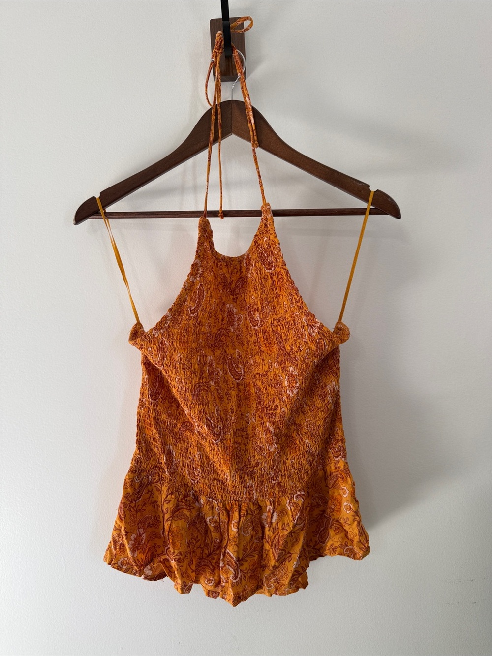Patrons of Peace Orange Paisley Halter Cami
